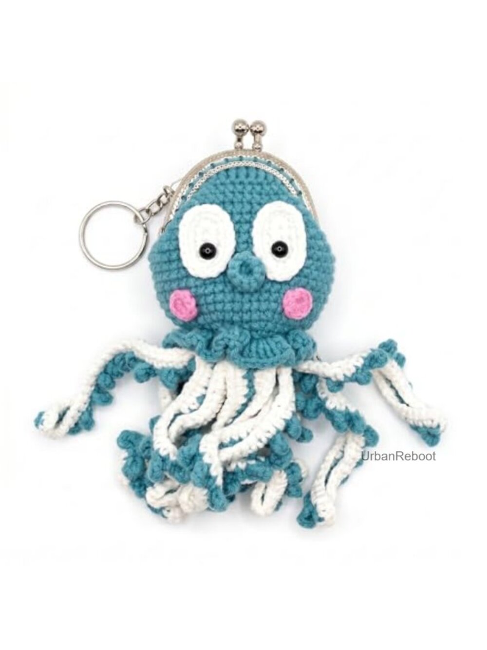 Handmade Crochet Jellyfish Coin Purse Keychain Mini Backpack Bag